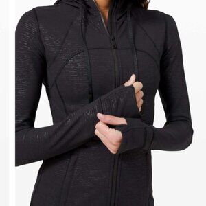 Lululemon Black Define Hooded Jacket - Code Emboss Black - Size 8